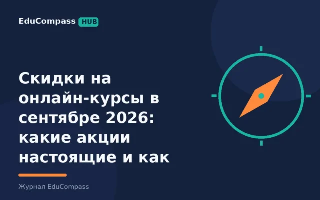 Скидки на онлайн-курсы в сентябре 2026: какие акции настоящие и как купить дешевле | EduCompass