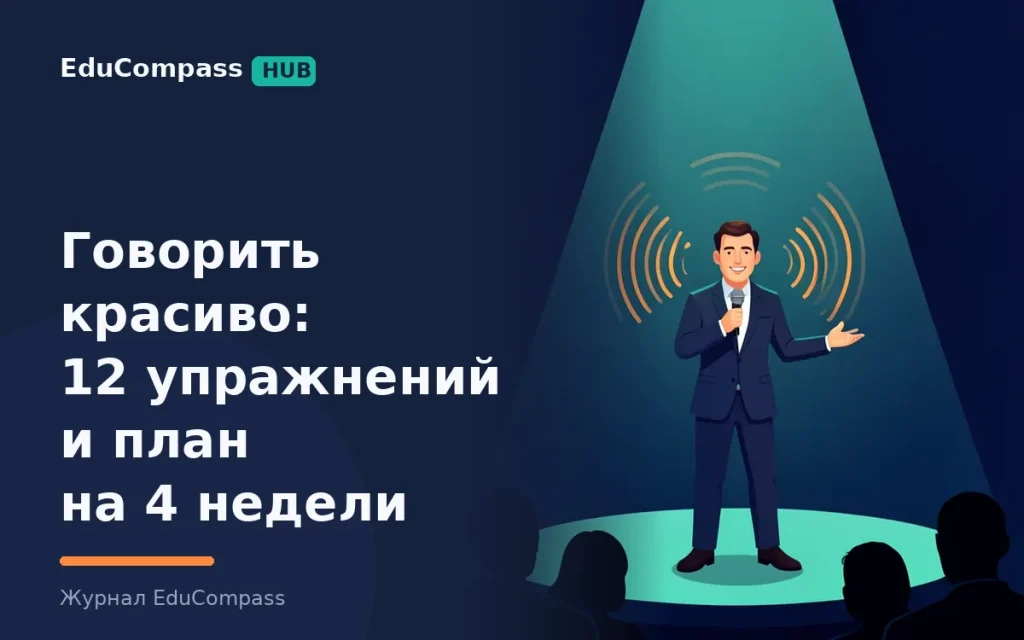 Как научиться говорить красиво и уверенно: 12 упражнений техники речи и план на 4 недели | EduCompass
